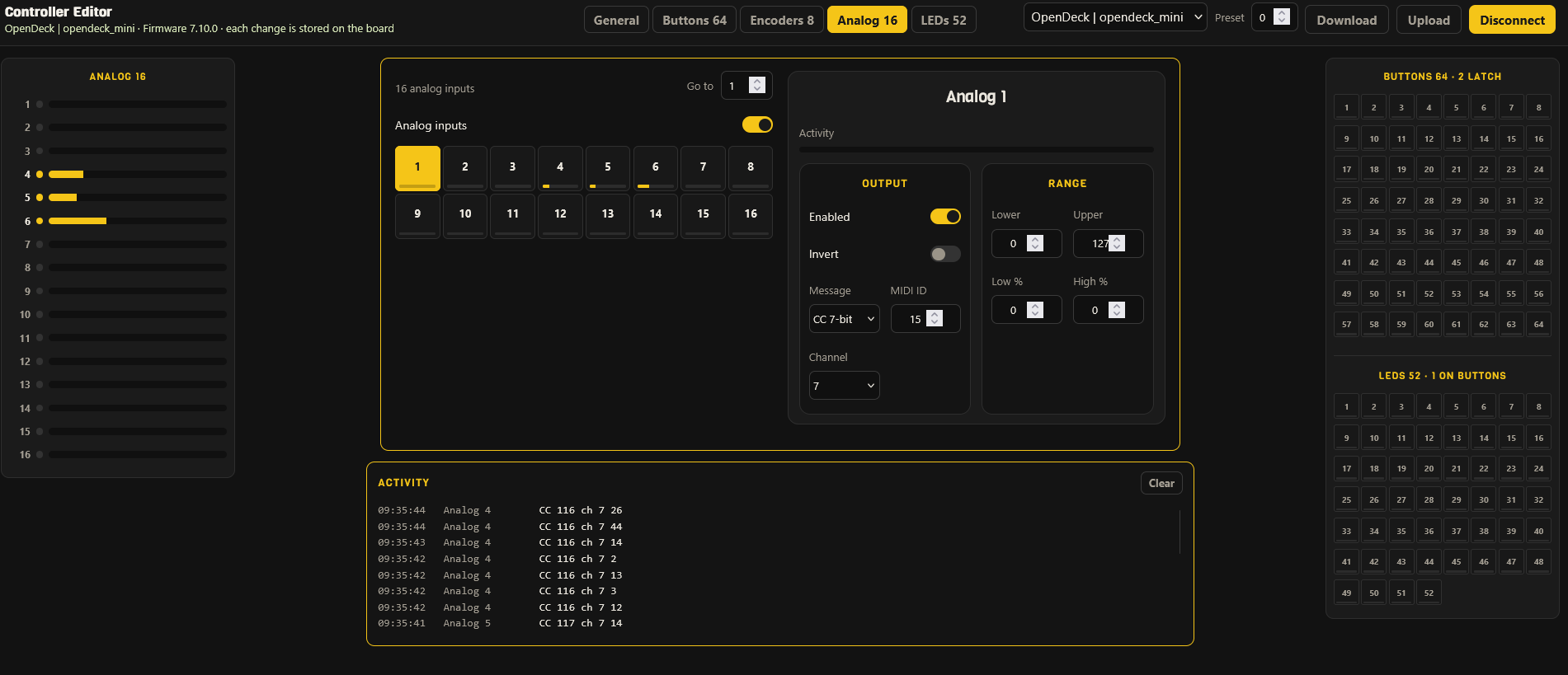 Full control over our MIDI controllers